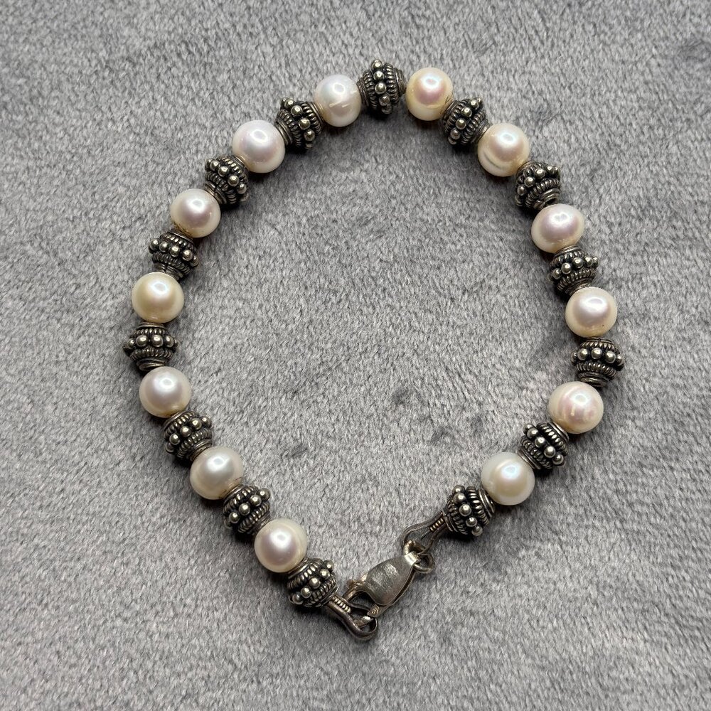 Vintage Pearl 925 Sterling Silver Bracelet